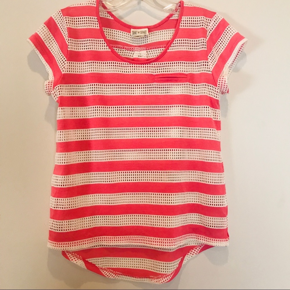 2/$14 Converse Mesh White & Coral Tee XS - Picture 6 of 8